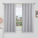 BGment Blackout Curtains 48 Inches Long for Small Windows - 34 x 48 inch Curtains Rod Pocket and Back Tab Thermal Insulated Room Darkening Curtains for Kitchen/Cafe Room, 2 Window Panels, Light Grey
