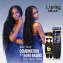 Sensationnel Empire Bulk Braiding Deep Human Hair Braids for Knotless Boho Box or Curly Loose Wave Styles - 1 pack (18 inch, 1B OFFBLACK)