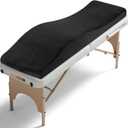 FAHKNS Lash Bed Topper, Ergonomic Lash Bed Foam Topper, High Density Foam Massage Table Pad, Curvy Esthetician Mattress, Washable Massage Table Padding Cushion for Beauty Salon, 70.8in23.6in, Black, Full