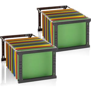 Officemate Plastic Hanging File Frames, Letter and Legal Size, Rails 24 to 27, 2 Sets (91963), Black