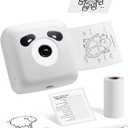 OFFNOVA Mini Sticker Printer, 300DPI Inkless Portable Printer, Bluetooth Pocket Printer with 1 Roll Sticker Paper, Thermal Sticker Maker for Study Notes, Journals, DIY, Compatible with Phone & Tablet