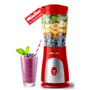 Mueller Smoothie Blender for Smoothies - Personal Blender for Shakes, Frozen Drinks, Baby Food & More, 15oz Travel Cup and Lid, Durable Stainless Steel Blades for Powerful Blending Performance, Red