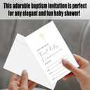 4 x First Holy Communion Invitation Card, Gold Foil Baptism Invitations For Boys Girls, Christening Fill In Invites, Religious Celebration Decorations Baby Shower Supplies, 06