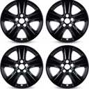 Set of 4 17 inch ABS Wheel Skins for 2019-2025 Toyota RAV4, Wheel Covers Compatible with 19-25 Toyota Rav4 - Gloss Black, Snap-on Wheel Skin Replacement Set