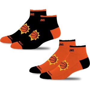 For Bare Feet NBA Unisex Kids Front and Center 2 Pack Team Colors (Black)