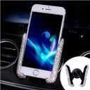 BESULEN Bling Car Phone Holder, 360° Adjustable Crystal Rhinestone Vehicle Dash Air Vent Cell Phone Mount, Diamond Automatic Bracket Cellphone Stand, Universal Automotive Accessories (White)