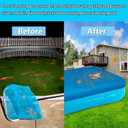 Rectangle Pool Cover, Fits 120 in x 72 in Inflatable Rectangular Pool Cover for Above Ground Pool, 10 ft Swimming Pool Cover with Elastic Cord, Wind Dust and Rainproof Outdoor Family Pools Cover