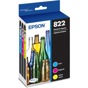 EPSON 822 DURABrite Ultra Ink Standard Capacity Color Cartridge Combo Pack (T822520-S) Works with WorkForce Pro WF-3820, WF-3823, WF-4820, WF-4830, WF-4833, WF-4834