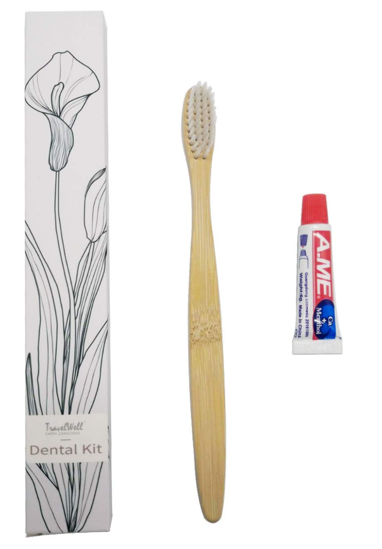Individually Wrapped Disposable Toothbrush and Toothpaste Boxed 30 Sets per Case Flower Series