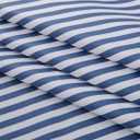 LIBERECOO 60" Square Vinyl Tablecloth with Flannel Backing, Blue Stripe Stain-Resistant Tablecloths Waterproof Oil-Proof Wipeable Table Cover for Indoor/Outdoor Picnic, BBQ