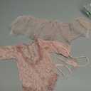 Newborn Lace Romper, 2 PCS Baby Girl Photography Props, Newborn Girl Photography Outfits with Flower Headband for Infants