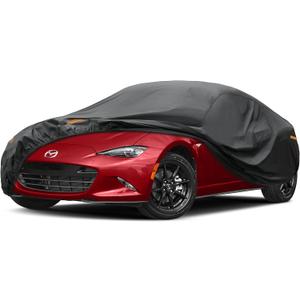 Kayme 7 Layers Car Cover Custom Fit for Mazda Miata MX-5 MX5 (1990-2025) Waterproof All Weather for Automobiles, Outdoor Full Cover Rain Sun UV Protection.Black