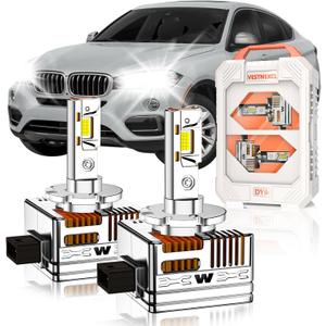 D1S HID Bulbs Fit for BMW 2007-2017 X3 X5 E70 F15 35i Xdrive 2008-2019 X6 535i 535xi E60 F10 M5 GT 30000LM 6000K White, 30 Chips, Xenon HID Light Replacement, 800% Brightness, Pack of 2