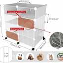 STILLCOVE C&C Guinea Pig Cages Indoor on Wheels, 3 Tier Ferret Cage Small Animal Hideout House with Drawer & Removable Tray, Pet Playpen Fence for 1-3 Hamster Rat Chinchilla Hedgehog