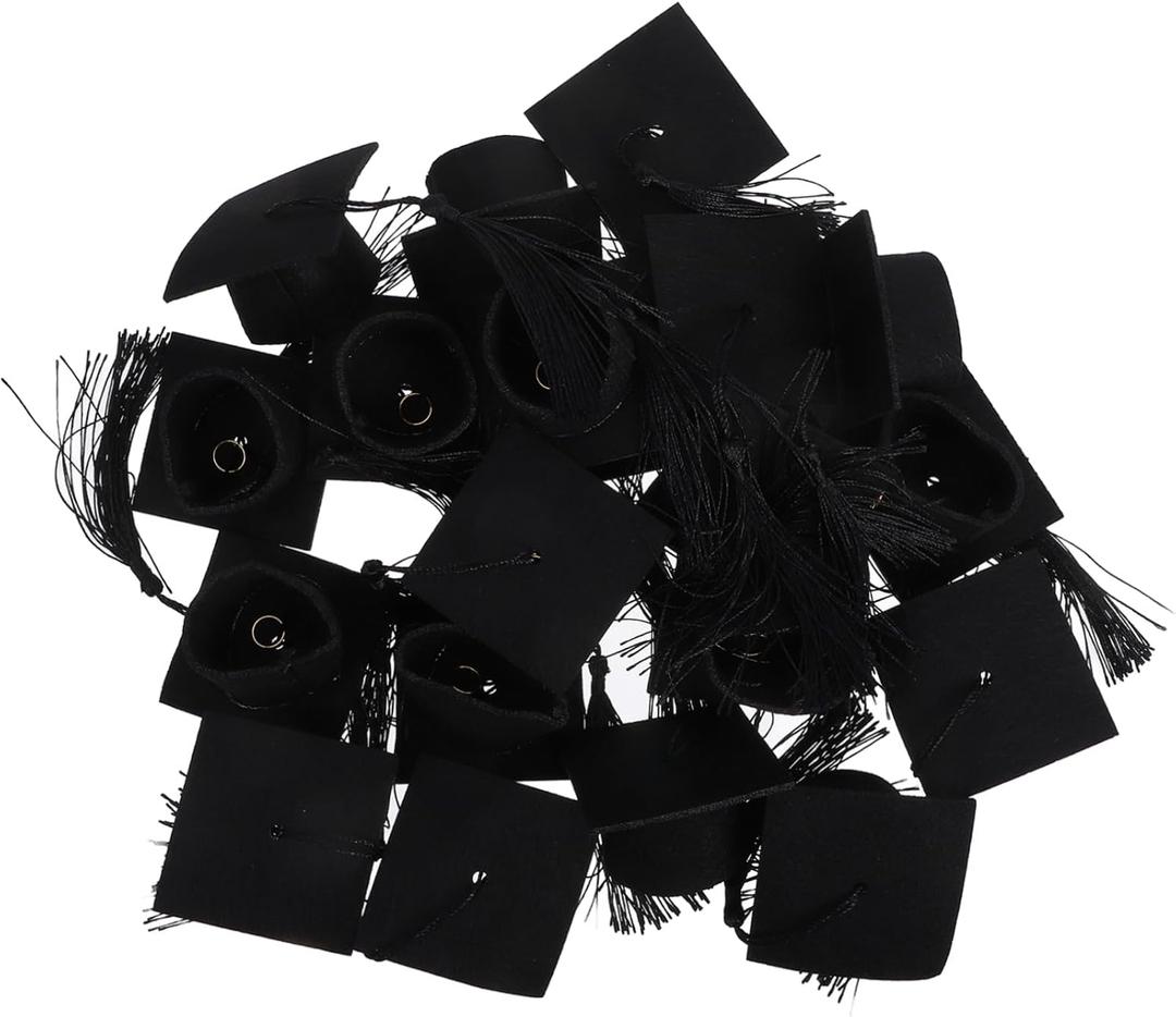 20pcs Mini Graduation Cap Bottle Toppers Tassels Mini Graduation Hats for Wine Bottle Decor Festive Decoration for Celebrations