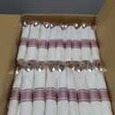 350PCS Rose Gold Plastic Plates for 50 Guests, Disposable Dinnerware Sets Include 100 Rose Gold Rim Plastic Plates, 50 Silverware and Cups, 50 Pre Rolled Napkins for Party, and Graduation