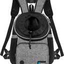 PetAmi Dog Front Carrier Backpack, Adjustable Dog Pet Cat Chest Carrier Backpack, Ventilated Dog Carrier for Hiking Camping Travel, Small Medium Puppy Large Cat Carrying Bag, Max 15 lbs, Gray