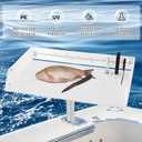 BEAMNOVA Boat Cutting Board Bait Table White Boat Bait Cutting Board With Plier Storage and Knife Slot,Bait Table for Boat with Rod Holder Mount Fishing Fillet TableBoat Accessories Marine20x12