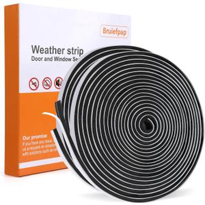 40FT Self-Adhesive Weather Stripping Seal for Door Frames and Sliding Windows, Weatherstripping for Soundproofing, Dustproof, Window Insulation for Winter, 0.35'' Wide x 0.35'' Thick, Black