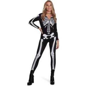 Morph Skeleton Bodysuit - Women's Halloween Costume (Large, White)