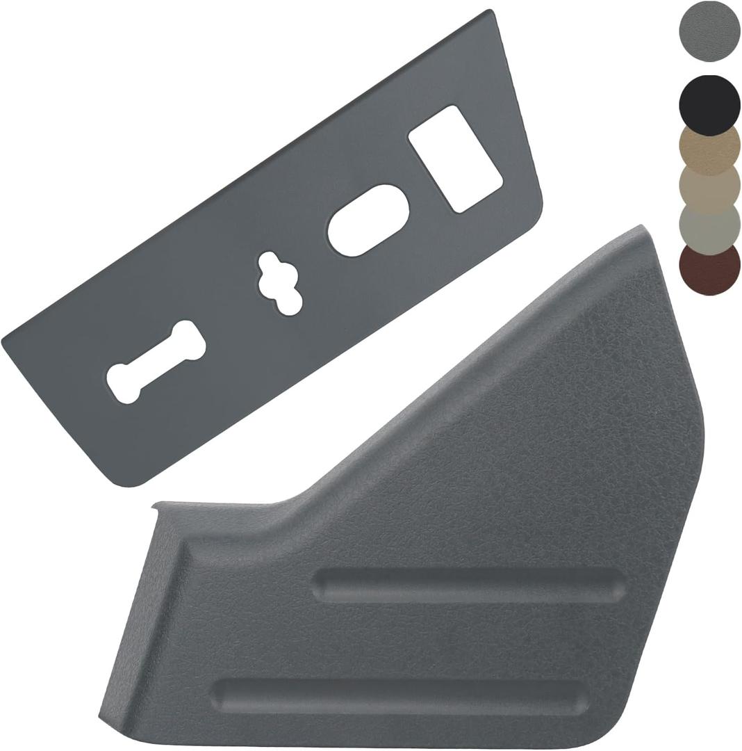 Power Seat Control Switch Housing Bezel & Seat Panel Trim | Compatible with 2009-2014 Ford F150,2010-2014 Lincoln Mark LT Truck Replacement | Front Driver Side Recliner Switch Panel (Steel Gray)