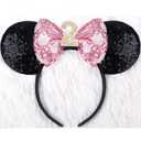 CANMIL Sparkle Birthday Bow Headband for Girls, 2nd Birthday Party Sequins Hair Accessories (2nd)