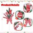 Peppermint Christmas Tree Picks Set of 4, Red and White Candy Cane Ornament Sprays with Bows and Greenery, Christmas Tree Topper Decorations, Peppermint Christmas Decor for Tree, Wreath and Garland
