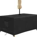 SIRUITON Rectangle Patio Table Cover with Umbrella Hole 72" L X 44" W X 23.6" H (COVER SIZENOT TABLE SIZE) Heavy Duty 600D Oxford Fabric Outdoor Waterproof Lawn Patio Furniture Covers