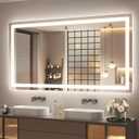 ODDSAN Led Bathroom Mirror 60x36, Large Illuminated Dimmable Vanity Mirror with Lights, Backlit and Front Lighted Makeup Mirror for Wall, Anti-Fog, ETL Listed (Horizontal/ Vertical)