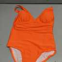 Girls Swimsuit One Piece Bathing Suit V Neck Girls' Swimwear Adjustable Straps Teen Girl Swimsuit Size 10-12Y Yizuoding006 Orange