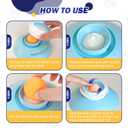 Slow Feeder cat Bowl, Interactive Licking Bowl for Wet & Liquid Food, Cat Puzzle Feeder, Non-Slip Cat Food Bowl for Slow Eating, Anxiety Relief Cat Slow Feeder Bowl Yellow Ball