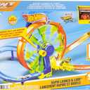 Hot Wheels Toy Car Track Set, Launch and Loop Playset & 1:64 Scale Die-Cast Vehicle, Crash Area on Figure 8 Track with Loop-Kicker Booster