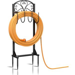 Garden Hose Holder for Outside - Freestanding Metal Water Hose Holder Stand Holds 151ft, Heavy Duty Garden Hose Storage Hanger Rack for Outdoor Yard Patio