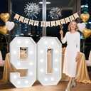 4FT 90 Marquee Numbers, 90 Light up Numbers for Party, 90th Birthday Decorations for Women Men, Big 90 Sign with Light for Anniversary, Birthday Backdrop Decor