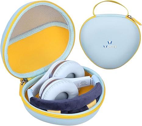 Kids Headphones Case Compatible with eKids Bluey Bluetooth/JoySpark/VibeTune/EarFun Headphones, Kids and Toddler Headphone Storage Holder Bag Pouch (Box Only) (Blue)