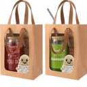 2 Sets Employee Appreciation Gifts Bulk - Includes 16oz Glass Cups with Bamboo Lid, Positive Crochet, Kraft Paper Gift Bags & Straw - Thank You Gifts for Coworkers, Teachers, Staff & Team