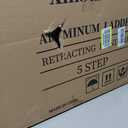 XinSunho 5 Step Ladder, Retractable Handgrip Folding Step Stool with Anti-Slip Wide Pedal, Aluminum Stool Ladders 5 Steps, 330lbs Safety Household Ladder (Silver)