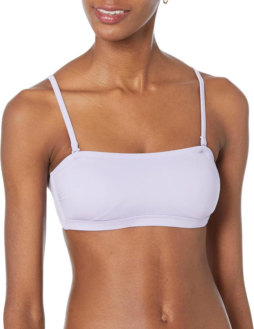 Amazon Essentials Womens Bandeau Swim Top (X-Large, Lavender)
