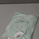 Tie Front Tops for Women Leopard Print Peplum Babydoll Top 3/4 Length Puff Sleeve Coquette Tops Cute Going Out Tops, Small, Green Striped