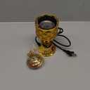 Golden Electric Incense Burner, Arabian Style Electric Incense Holder, Middle Eastern Tabletop Decorative Censer for Yoga Spa Home Office Christian Church Decor, US Plug (Gold)