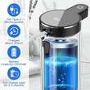 Automatic Liquid Soap Dispenser Touchless, Stainless Steel Hand Soap Dispenser, USB Rechargeable, 4 Adjustable Levels, 11.8oz/350ml for Kitchen and Bathroom (Stainless Steel Black, Liquid)