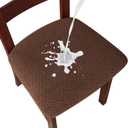 Genina Waterproof Seat Covers for Dining Room Chairs Covers Dining Chair seat Covers Kitchen Chair Covers slipcovers (Chocolate, 4 Pcs)