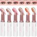 6 Pcs Shimmery Eyeshadow Stick Two Color Eye Glitter Shadow Pencils with Waterproof and Retractable Eye Shadow for Glitter Makeup(Two-Color)