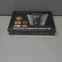 TICONN 12PCS Ratcheting Wrench Set, Professional Slim Profile Mechanic Cr-V Ratchet Wrench Set with Organizer Rack (12PCS Inch (SAE))