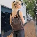 Womens Backpack Purse Leather Anti-theft Large Fashion Designer Travel Backpack Bag Men's Backpack Shoulder Bags, A-brown