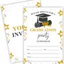 2 x 2025 graduation party invitations - 20 Graduation Invitation Letters with Envelopes, Star Bachelor Hat Fill in style invitation card, For university and masters Grad Party celebrate Supplies - A06