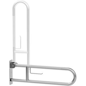 24'' Flip-Up Toliet Grab Bar with Paper Holder, Anti-Slip Knurled Grip