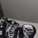 Halloween Skeleton Costume, Hooded Skeleton Jumpsuit Bones with Mask for Boys and Girls Halloween Cosplay Costume Party Adult, M