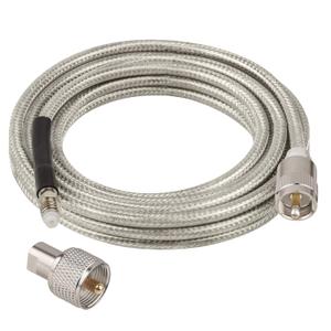 CB Coax Cable 12FT, RG8X FME Female to UHF PL-259 Male with FME Male to PL-259 Adapter, Low Loss RF Coaxial Cable for Antenna, CB Radio, Ham Radio, Marine, Mobile, and GPS Systems