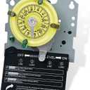 T104M Mechanical Time Switch 208-277 VAC 5HP 40A DPST Manual Override Heavy Duty Electromechanical Outdoor/Indoor Timer 24 Hours Up to 12 ON/Off 1-12 Cycles Per Day for Pool Pump Water Heater Lighting